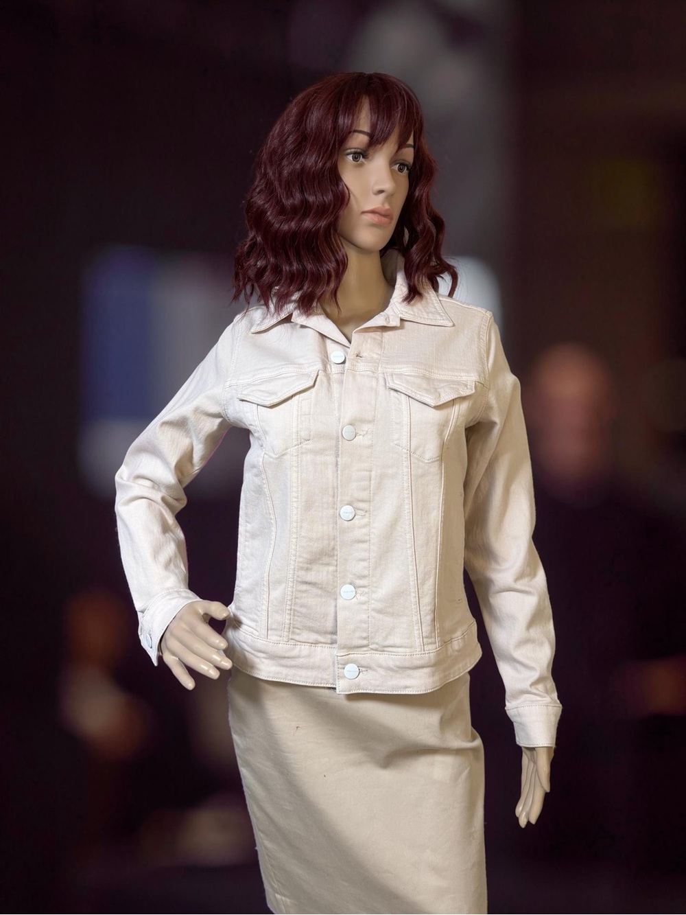 Warp + Weft NWT Sz XS Classic Cream Denim Jacket (0780)